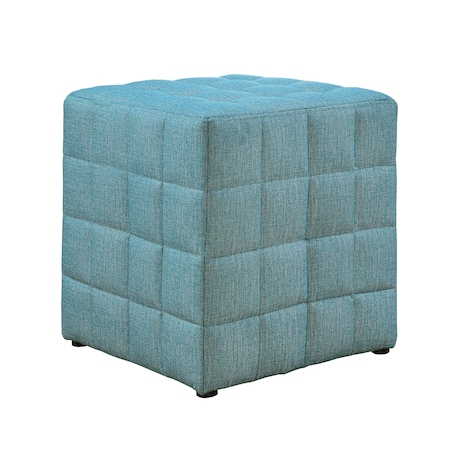 Monarch Specialties Ottoman, Light Blue Linen-Look Fabric I 8897